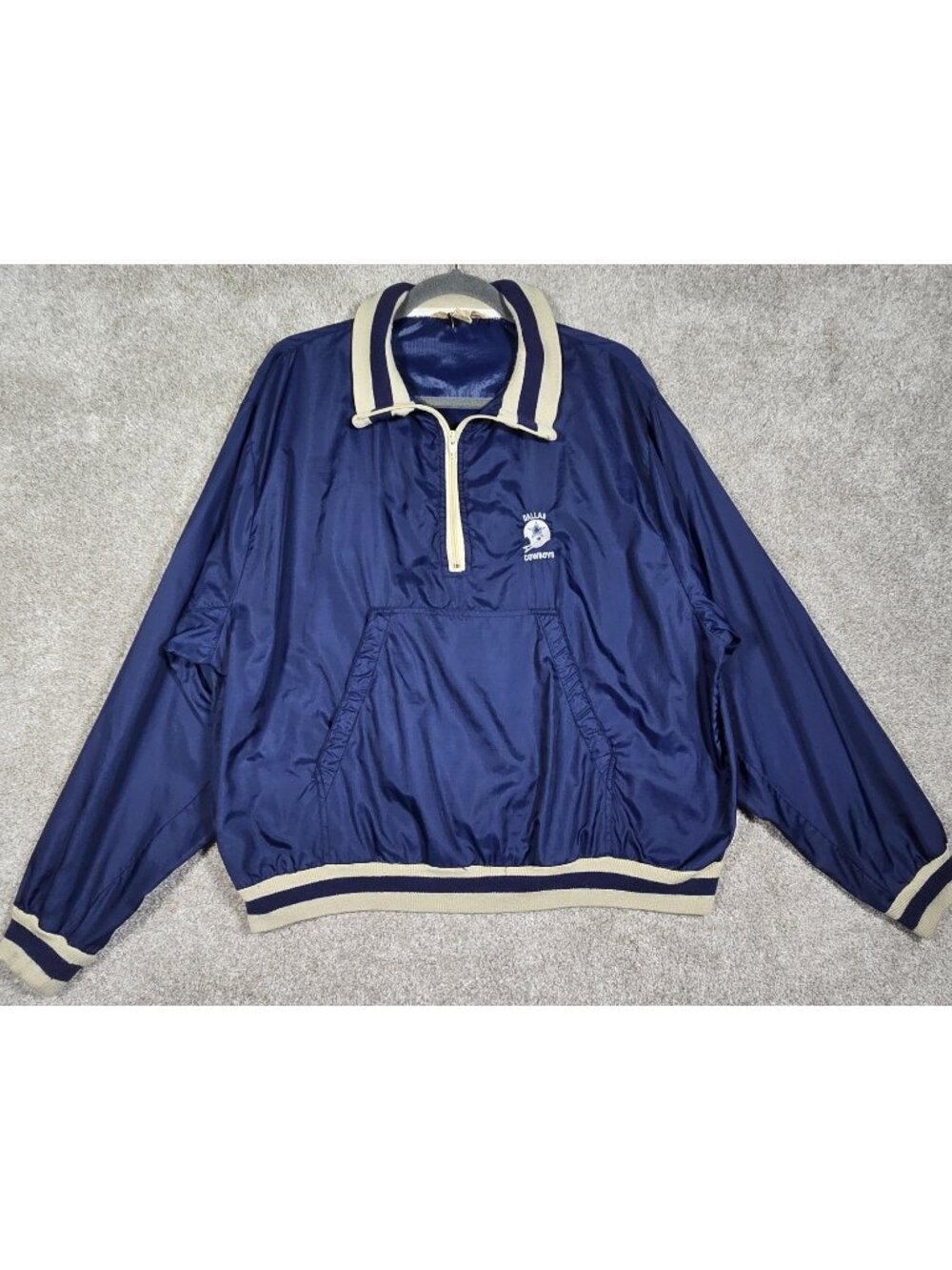 Dallas Cowboys Vintage Logo 7 Inc. Jacket Pullover 1/4 Zip Windbreaker Men's XL